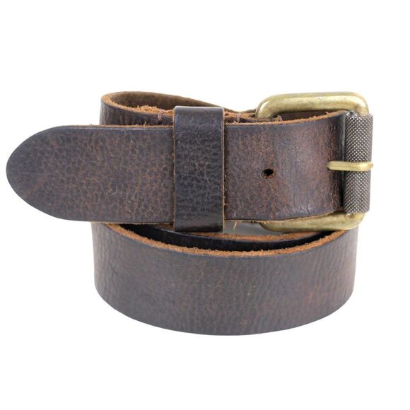 PEBBLED BROWN GENUINE LEATHER 1 3/8"Wd CASUAL DRESS MEN'S BELT Sz 32 (B71 - Picture 2 of 11